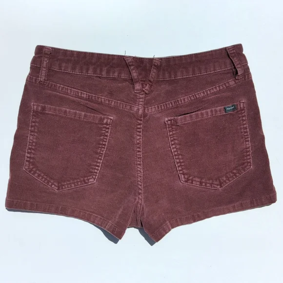 Volcom Classic Retro Mid Rise Featherwale Corduroy Yae Shorts Faded Burgundy 3 - Picture 11 of 13